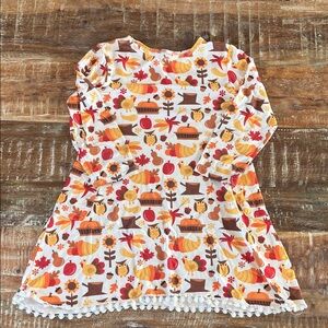 Fall Themed Long Sleeve Girls Dress